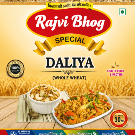 Rajvi Bhog Special Daliya export-quality irradiated whole wheat broken wheat 30 KG bag