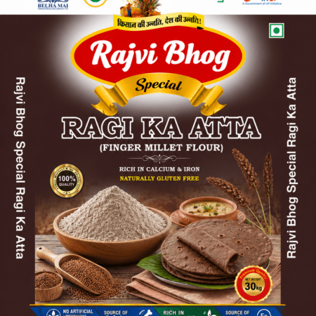 Rajvi Bhog Ragi Ka Atta export-quality irradiated finger millet flour 30 KG bag