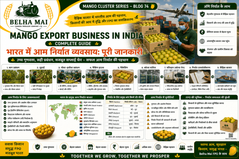 Mango export business in India with export packaging and international shipment