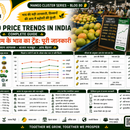 Mango price trends in India with mandi price chart and farmer checking market rates