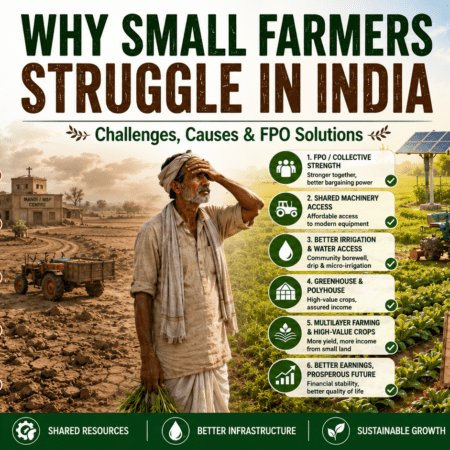 Why small farmers struggle in India with irrigation, machinery, mandi access, middlemen and FPO solutions