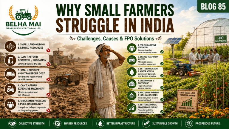 Why small farmers struggle in India with irrigation, machinery, mandi access, middlemen and FPO solutions