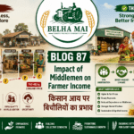 Impact of middlemen on farmer income showing low farm gate price, weak bargaining power and FPO market linkage solution