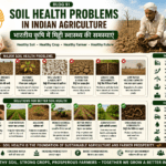 Soil degradation in India causes and solutions showing soil erosion, organic matter loss, nutrient imbalance, soil testing and FPO support