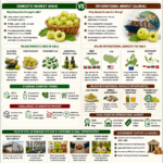 Amla demand in domestic vs international markets infographic showing exports, nutraceuticals, wellness products, processing, and global market opportunities.