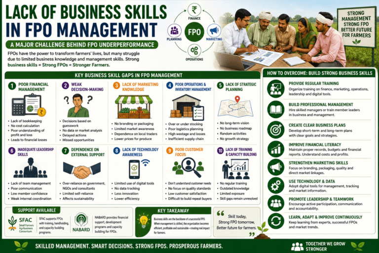 lack of business skills in fpo management infographic