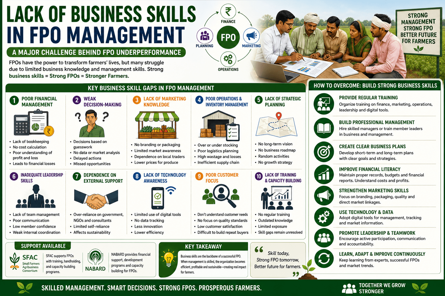 lack of business skills in fpo management infographic