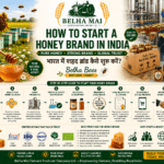 How to start a honey brand in India with Belha Bees Natural Honey and Belha Mai FPO logo