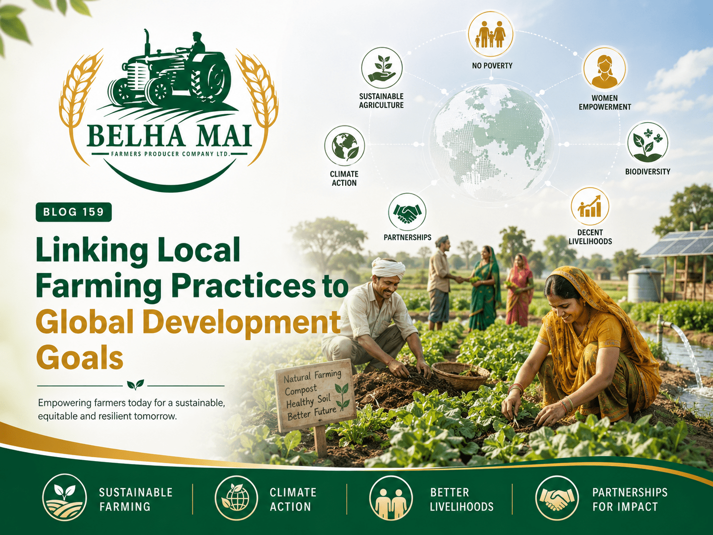 Linking Local Farming Practices to Global Development Goals through sustainable agriculture, climate action, biodiversity, women empowerment, and rural livelihoods
