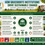How Grassroots Institutions Drive Sustainable Change through rural leadership, farmer collectivization, women empowerment, sustainable agriculture, and partnerships