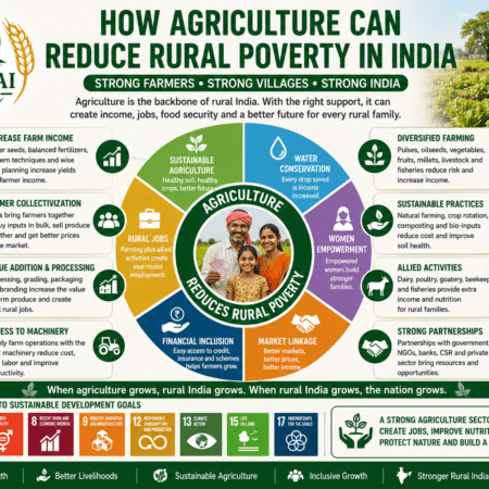 How Agriculture Can Reduce Rural Poverty in India through farmer income, sustainable farming, value addition, rural jobs, women empowerment, and market linkages