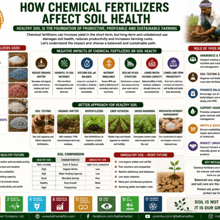 How Chemical Fertilizers Affect Soil Health through nutrient imbalance, reduced organic matter, soil microbes, pH changes, and sustainable farming solutions