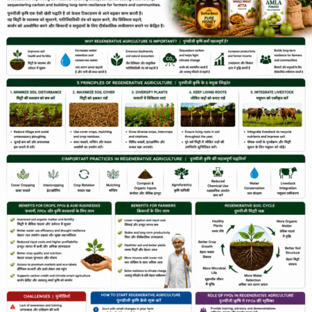Regenerative agriculture in India for soil health water conservation and farmer income by Belha Mai FPO