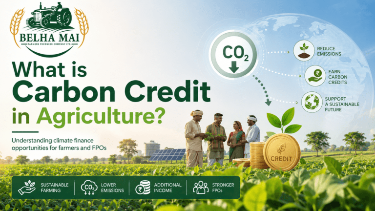 What is carbon credit in agriculture explained for farmers and FPOs by Belha Mai FPO